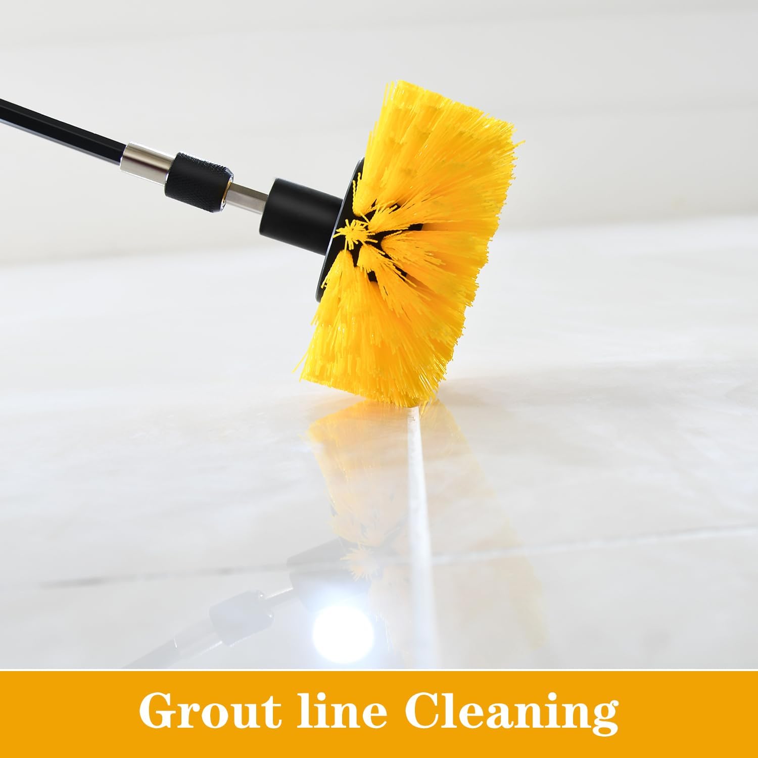 4pcs Drill Brush Attachment Kit, 2025 New Grout Drill Brush Set, All Purpose Power Scrubber Cleaning Kit for Bathtubs, Tile Grout Lines, Bathroom, Showers, Tile, Tile Seams (Yellow) - Image 3