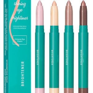 4Pcs Eyeshadow Stick, Eye shadow Brightener Stick Glitter Highlighter Makeup Eye Liner, Shimmer Creamy Long Lasting Eye Makeup. (4 colors)