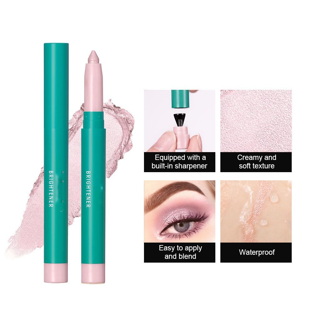 4Pcs Eyeshadow Stick, Eye shadow Brightener Stick Glitter Highlighter Makeup Eye Liner, Shimmer Creamy Long Lasting Eye Makeup. (4 colors) - Image 9