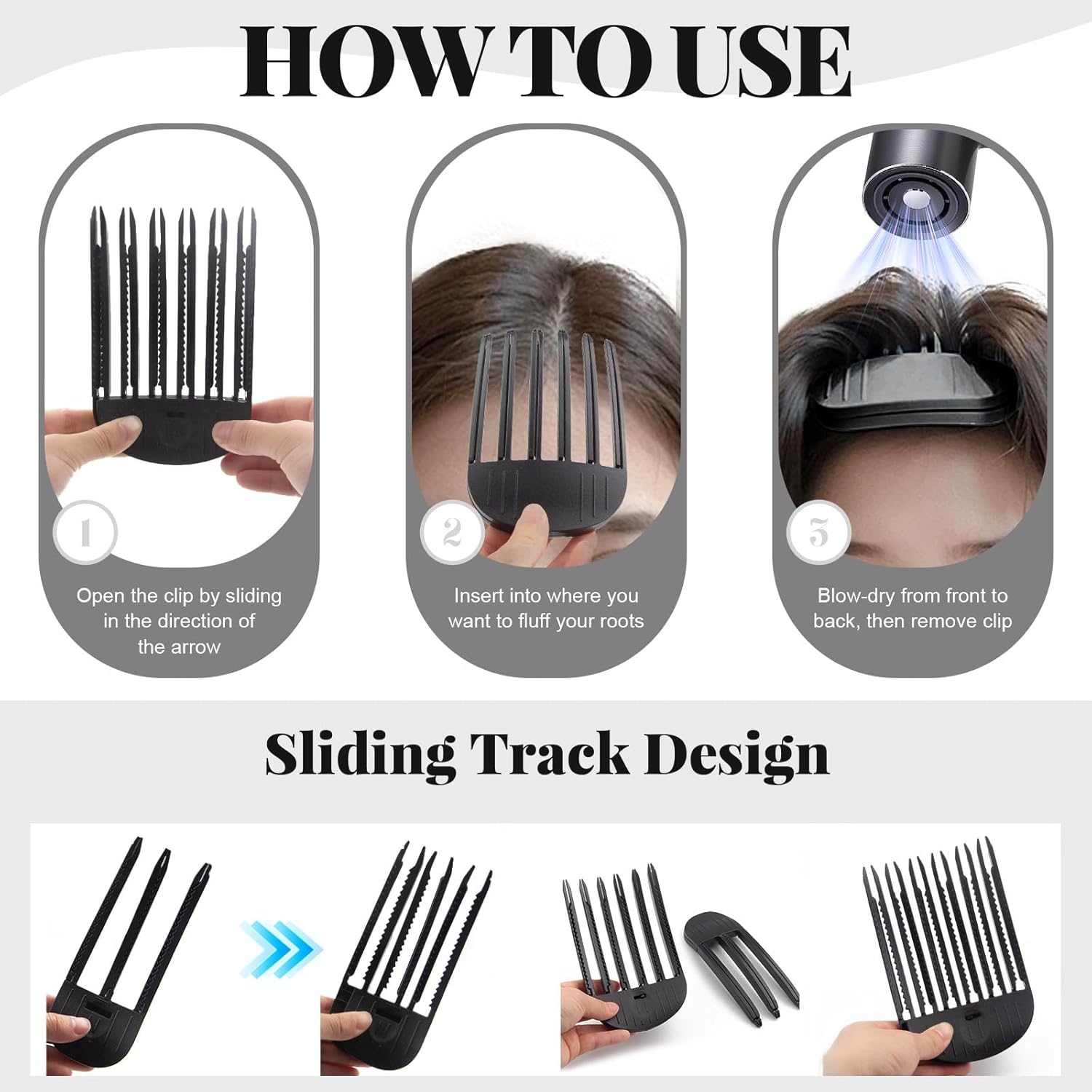 4PCS Volumizing Hair Clips, Hair Volume Clip for Fluffy Bangs, Root Clips for Curly Hair Volume Easy High Crown Volumizer Tool for a Natural Puffy Lazy and Seamless Hairstyle Without Damaging Hair - Image 5