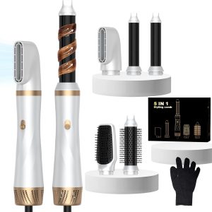 5 in 1 Hair Dryer Brush Set, Blow Dryer Brush with Air Style Wrap Hair Styler, Negative Ionic Magic Style Set, Detachable Air Curler for Volumizer,Straightener,Drying