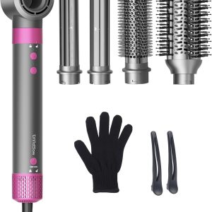 5 in 1 Hair Dryer Brush WindBlow Magic Styler, 110,000 RPM High-Speed Turbo Blow Dryer Brush, Professional 500 Million Negative Ionic Hair Dryer, Fast Drying for Curling Volumizing Air Styling