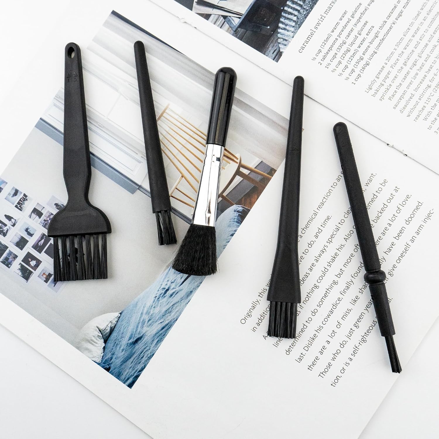 5 PCS Mini Keyboard Cleaning Brushes Kit, PP Handle Nylon Anti Static Electronic Dust Cleaning Brush for Computer Keyboard Motherboard Camera Small Space - Image 6