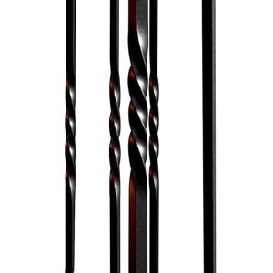 5 Pieces Fireplace Tools Set 31",Heavy Duty Wrouhgt Iron Fire Place Toolset with Poker, Shovel, Tongs, Brush, Stand for Outdoor Indoor Chimney, Hearth, Stove,Black