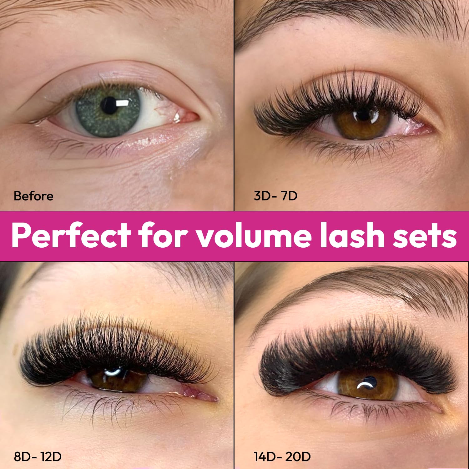 500 Promade Fans - 5D 0.07 Size 13mm Curl CC - Volume Premade Lash Fans for Eyelash Extensions Middle Stem Handmade Loose Pre Made Eyelash Fluffy Soft Pointy Base - Image 6