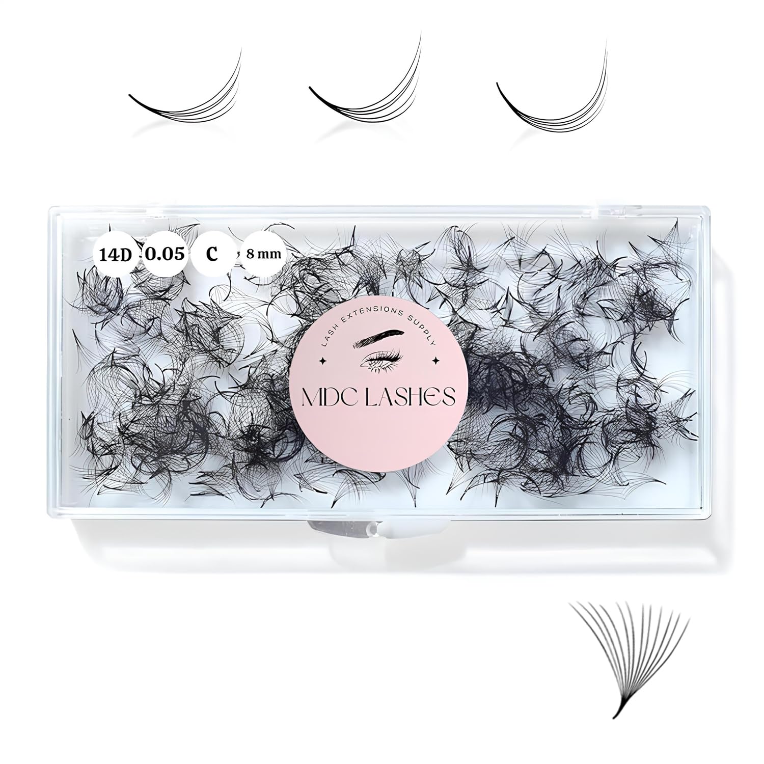 500 Promades Eyelash Fans| 5D-20D, 0.03-0.05-0.07 Thickness, C/CC/D Curls, 8-18mm| Volume Lash Extensions Premade Lash Fans Pro Pre Made False Eyelashes Pestañas Pelo A Pelo(12D-0.05-D-14)