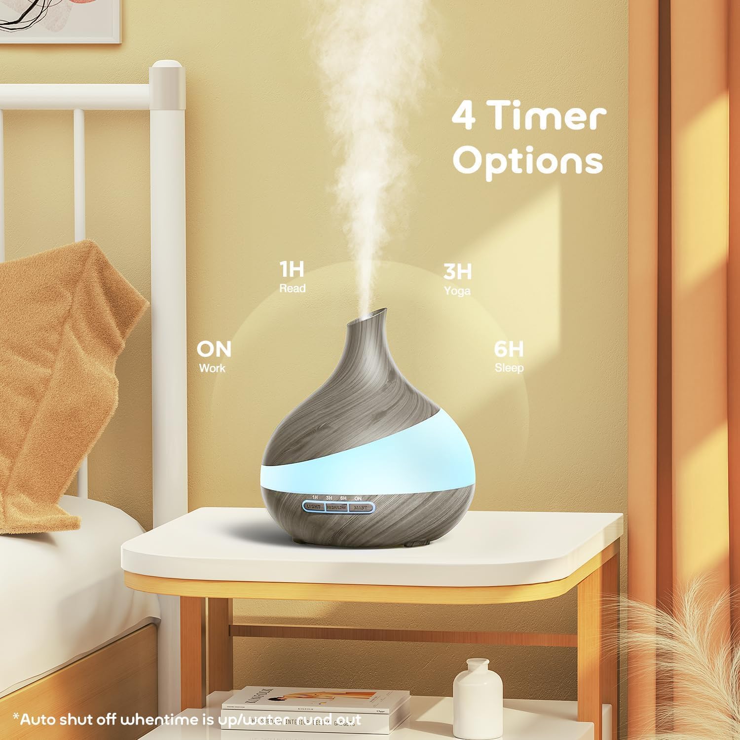 500ML Essential Oil Diffuser: Aroma Diffuser with Remote Control for Hotel Spa Yoga Room - Humidifiers for Bedroom with 14 Colors LED Night Light for Kids/Women Home Relaxation - Image 5