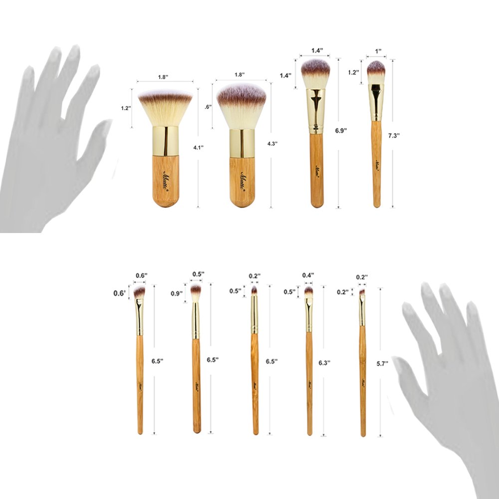 Matto Makeup Brushes 9-Piece Makeup Brush Set Foundation Brush with Travel Makeup Bag - Image 7