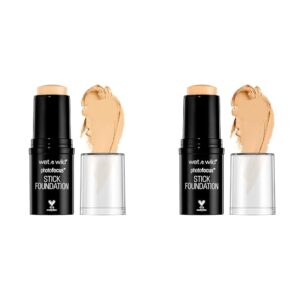 wet n wild Photo Focus Matte Foundation Stick Makeup Porcelain & Soft Ivory Vegan Cruelty-Free