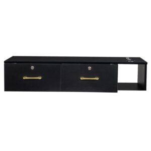 Wall Mount Styling Station,Locking 2 Drawers Storage Beauty Salon Equipment,Styling Barber Station for Hair Stylist,3 Hair Dryer Holes Locking Salon Cabinet for Salon,Home & Bathroom (black)