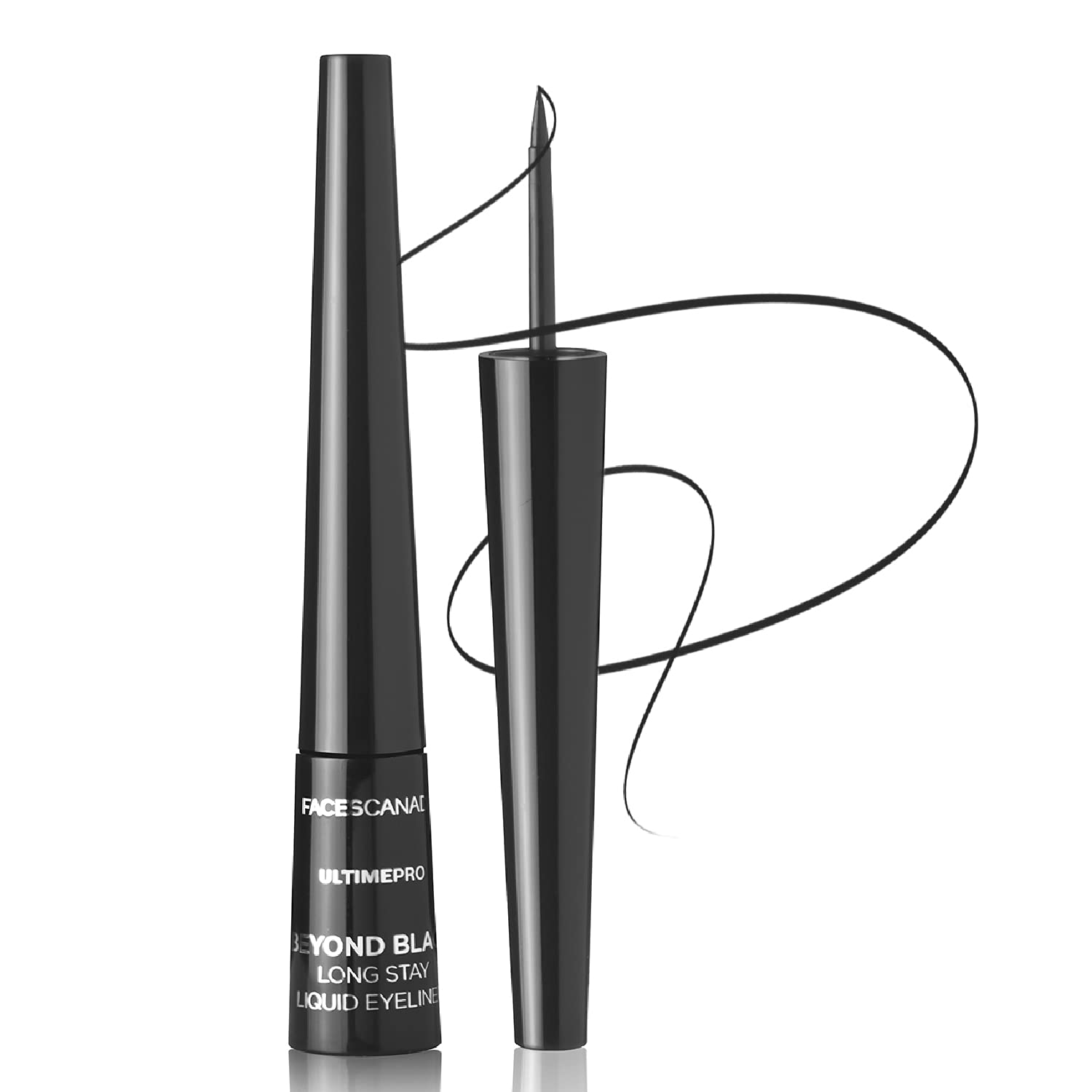 Beyond Black Long Stay Liquid Eye Liner, Waterproof, Smudgeproof, 24hrs Stay, Highly pigmented, Paraben Free, Vegan, Cruelty Free, Black, 0.08 Oz