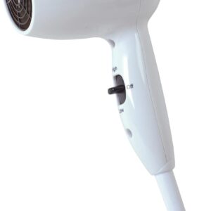 Jerdon 1600W Compact Hair Dryer - White Travel Hair Dryer with 72" Power Cord - JHD8W