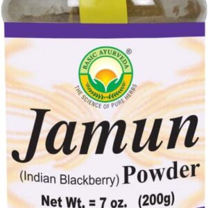 Basic Ayurveda Jamun Powder | Enriched with Vitamin C & A | Organic Indian BlackBerry (Java Plum) Powder | for Healthy Skin & Eye | 7.05 Oz (200g)