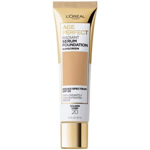 L'Oreal Paris Age Perfect Radiant Serum Foundation with SPF 50, Golden Ivory, 1 Ounce