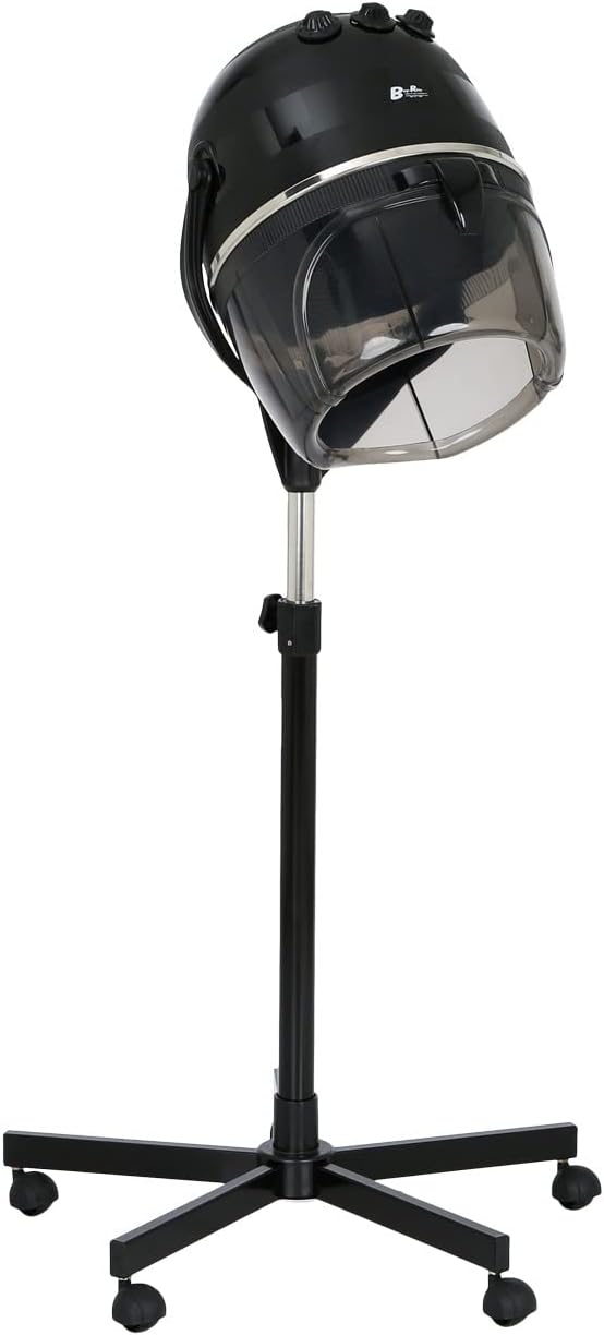 Buy-Rite Meredith 880 Watt Salon Hair Dryer, Sturdy 5-Star Caster Fully Adjustable Height, 60 Minute Timer, Automatic Shut-Off, Numerical Temp Control & 6 Option Fan Control, MEI-1028