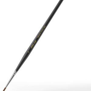 Kolinsky Sable Miniature Paint Brushes - Professional Artist Brush Size 0, Small Fine Detail Paint Brush Set for Mini Paints, Paint by Number, Figurine