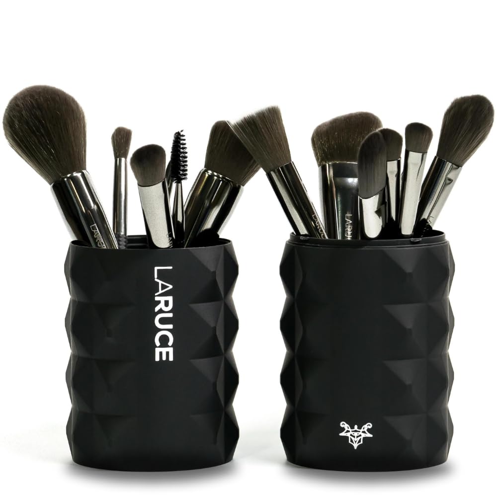 Laruce Makeup Brushes 14Pcs Makeup Brush Set Premium Synthetic Brushes for Foundation, Blending, Blush, Eyeliner, Shadow, Brow, Concealer, and Kabuki Brush with Travel Cup