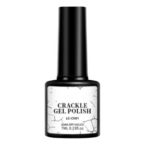 Crackle Nail Polish,7ml Crackle Gel Nail Polish,Girls Manicure Supplies, Fingernail Decorations For Salon, Home, Dating (White, One Size)