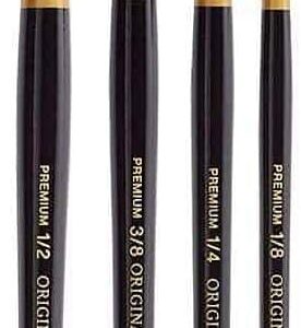KINGART B-026 Premium 4 pc. Original Gold 9800 Series Dagger Striper Artist Brush Set, Synthetic Golden TaklonHair for Acrylic, Oil, Gouache Paint, Short Handle, 4 Sizes: 1/8", 1/4", 3/8", 1/2"