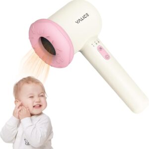 Cordless Hair Dryer for Baby, Mini Kids Hair Blow Dryer Rechargeable Low Noise Gentle Heat for Infant Butt Skin with 3 Speed Settings, 0-3 Years Using (Pink)