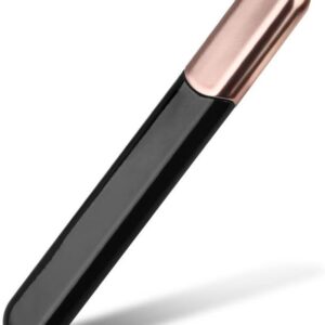 Premium Glass Nail File with Case, Crystal Diamond Salon Best Beauty Nail Buffer for Natural and Acrylic Nails Christmas Gift for Woman and Man,Black Gold
