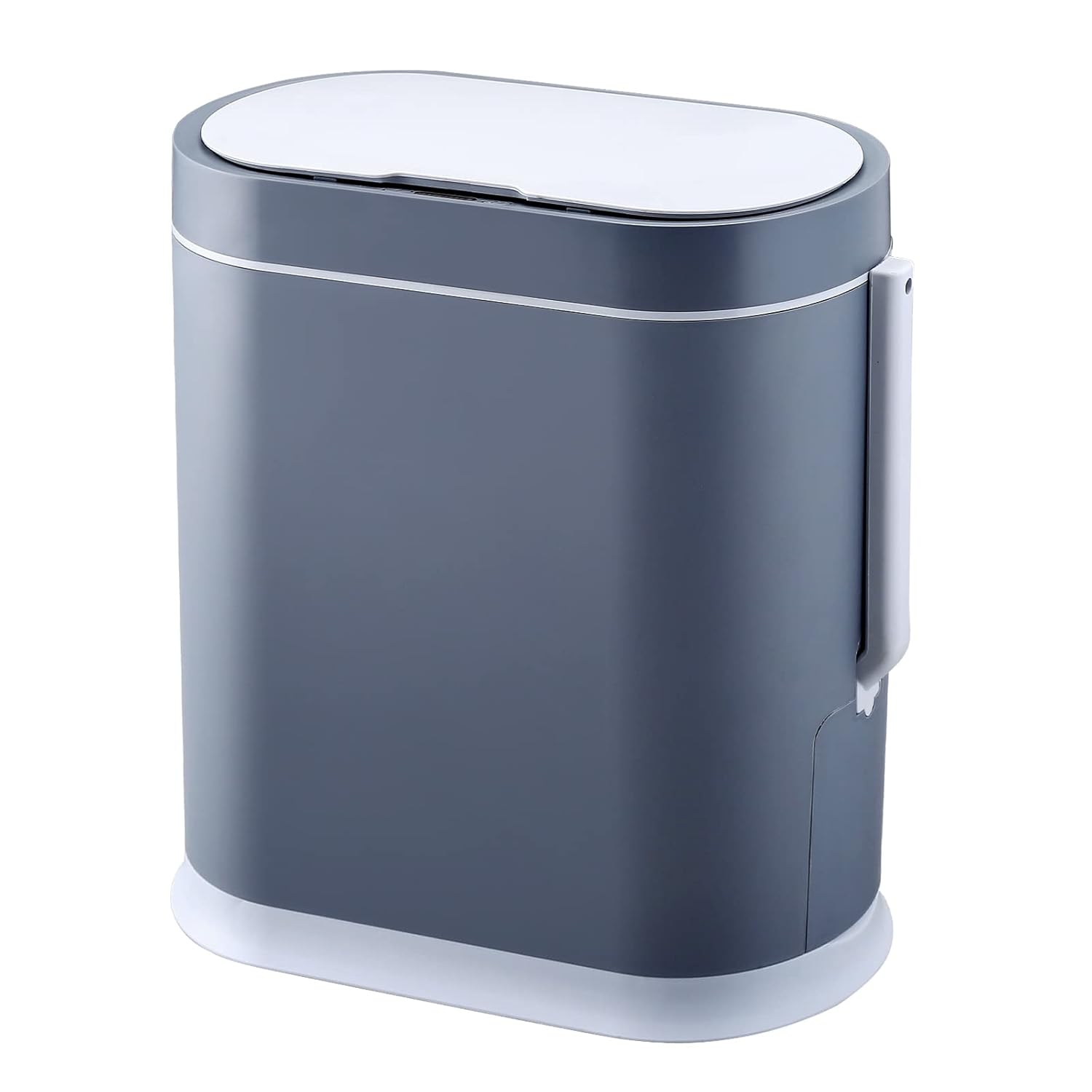 ELPHECO Bathroom Trash Can with Toilet Brush 2.5 Gallon Waterproof Trash Bin Smart Garbage can with lid Motion Sensor Waste Bin Automatic Garbage Bin for Bathroom(Grey)