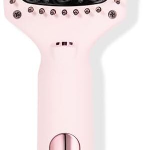 L'ANGE HAIR Le Vite Curve Ceramic Straightening Brush | Heated Straightener Flat Iron for Smooth, Anti Frizz Hair | for All Hair Lengths | Hot Styling Brush for Effortless Straightening (Blush)