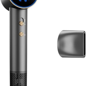 FanttikSolo SonicDry H10 APEX High-Speed Hair Dryer, 56dB Low-Noise, 0.74lb Ultra-Light Blow Dryer, 80% Faster Drying with 110,000 RPM Brushless Motor, Ionic Tech for Home, Travel, Salon - Gray