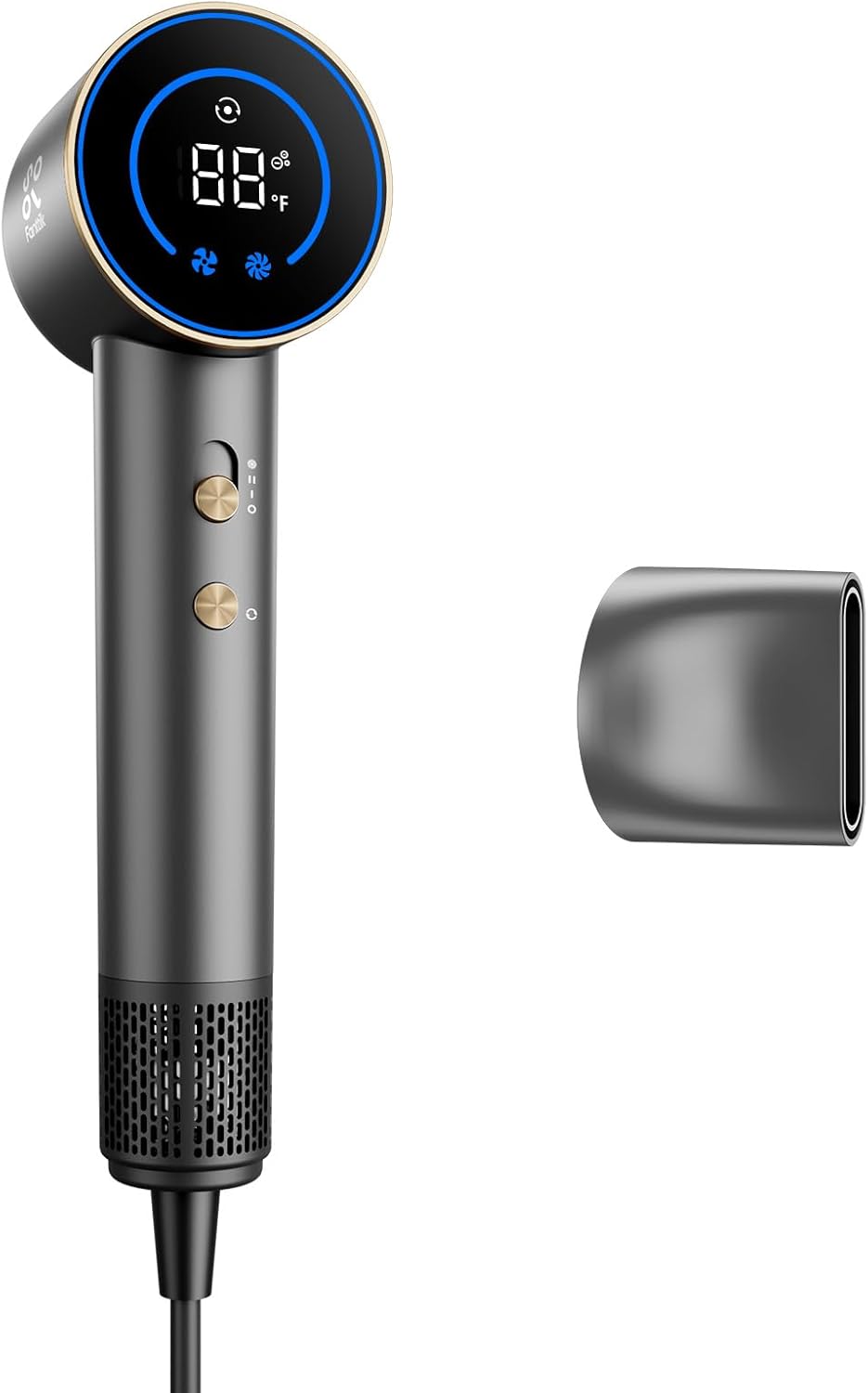 FanttikSolo SonicDry H10 APEX High-Speed Hair Dryer, 56dB Low-Noise, 0.74lb Ultra-Light Blow Dryer, 80% Faster Drying with 110,000 RPM Brushless Motor, Ionic Tech for Home, Travel, Salon - Gray