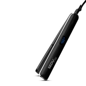 Sedu Pro 1’’ Styling Flat Iron with StyleShield Technology for Professional Salon and Home Use, Digital Temperature Display, Titanium Heating Core - Black