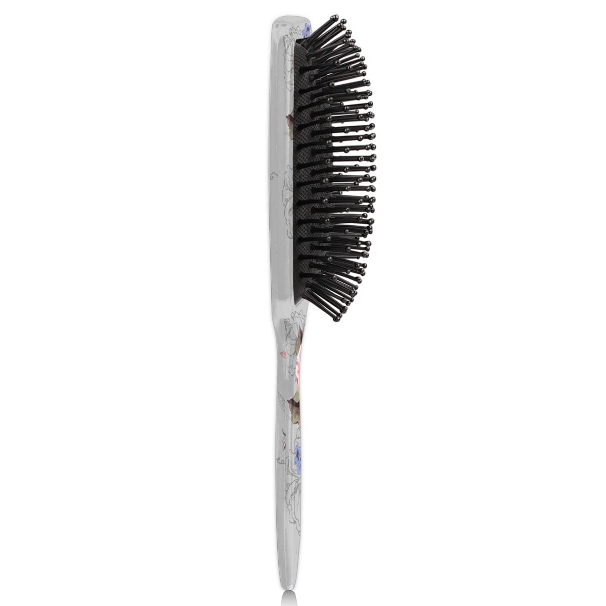 Flower Skull Hair Brush, Day of the Dead Sugar Skull Wet Dry Air Cushion Hair Brush Plastic Detangler Hair Brush for Kids Adults Back To School Gift Women Men - Image 5