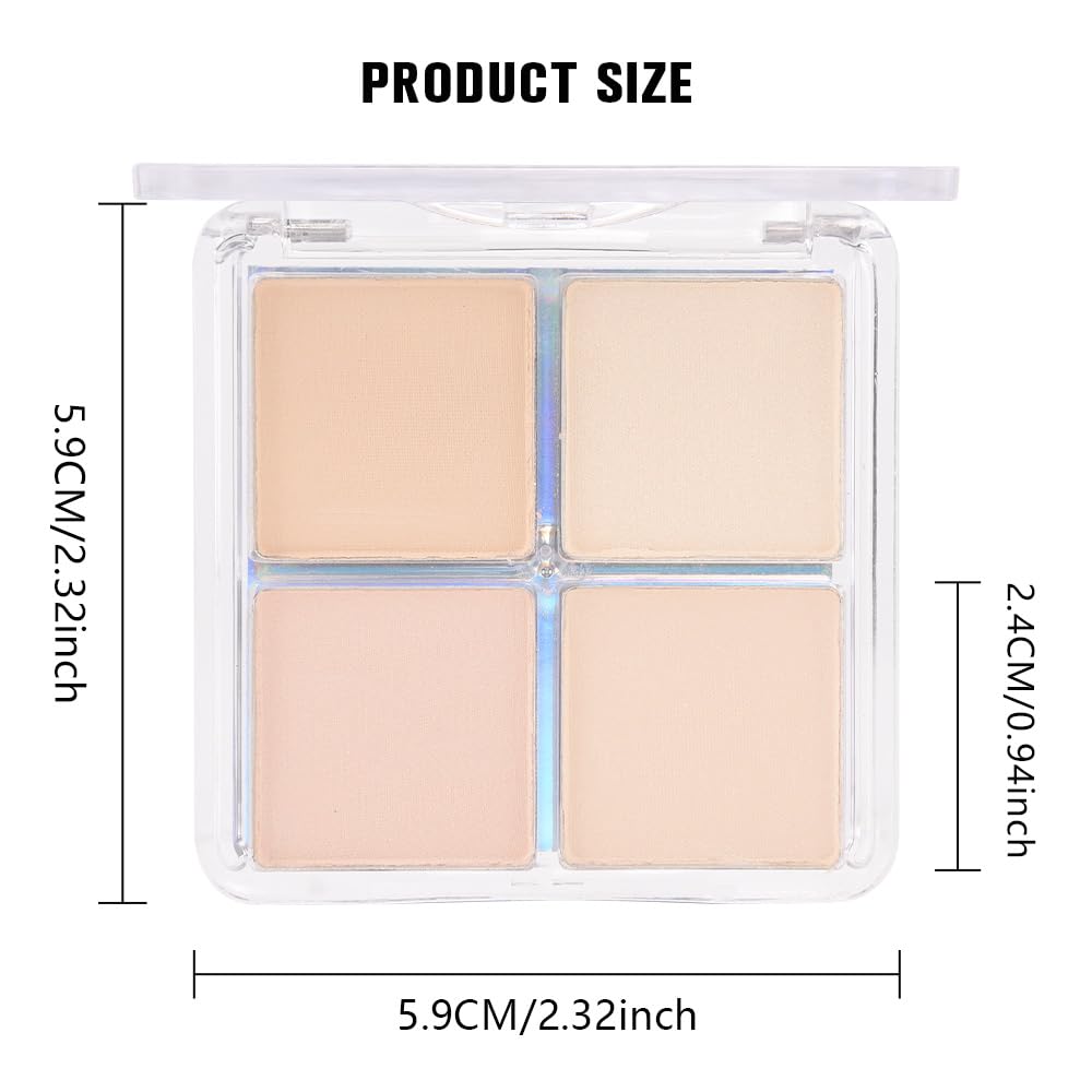EVPCT 4-Color Eyeshadow Quad Palette Light Nude Pink Beige Ivory Champagne Smudge Proof Mini Makeup - Image 6