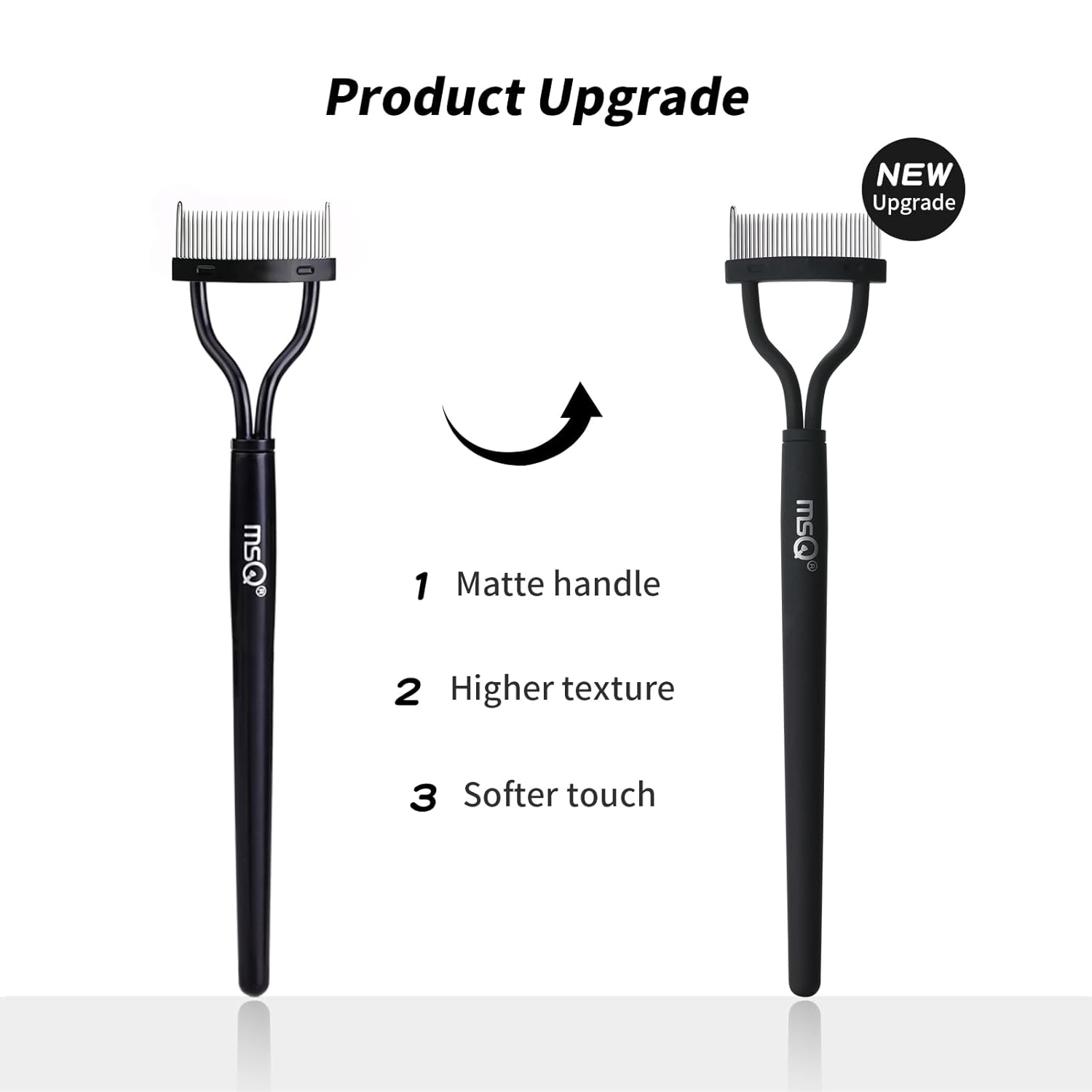 Eyelash Comb MSQ Eyelash Separator Mascara Applicator Eyelash Definer With Comb Cover Arc Designed Cosmetic Brushes Tool Black (1PCS) - Image 8
