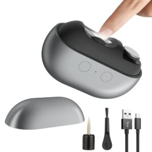Electric Nail Clipper with Polishing, RIMOL 3-in-1 Automatic Nail Trimmer with LED Light & Nail Scraps Storage, Painless Grooming for Adults, Seniors, Women, Men and Kids (Matte Gray & Black)