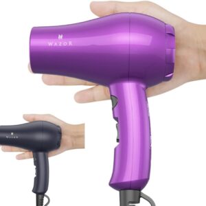 Mini Lightweight Hair Dryer for Pour Painting & RV Compact Travel Blow Dryer for Kids 1000W Ionic Dryer with Concentrator, Cool Shot Button