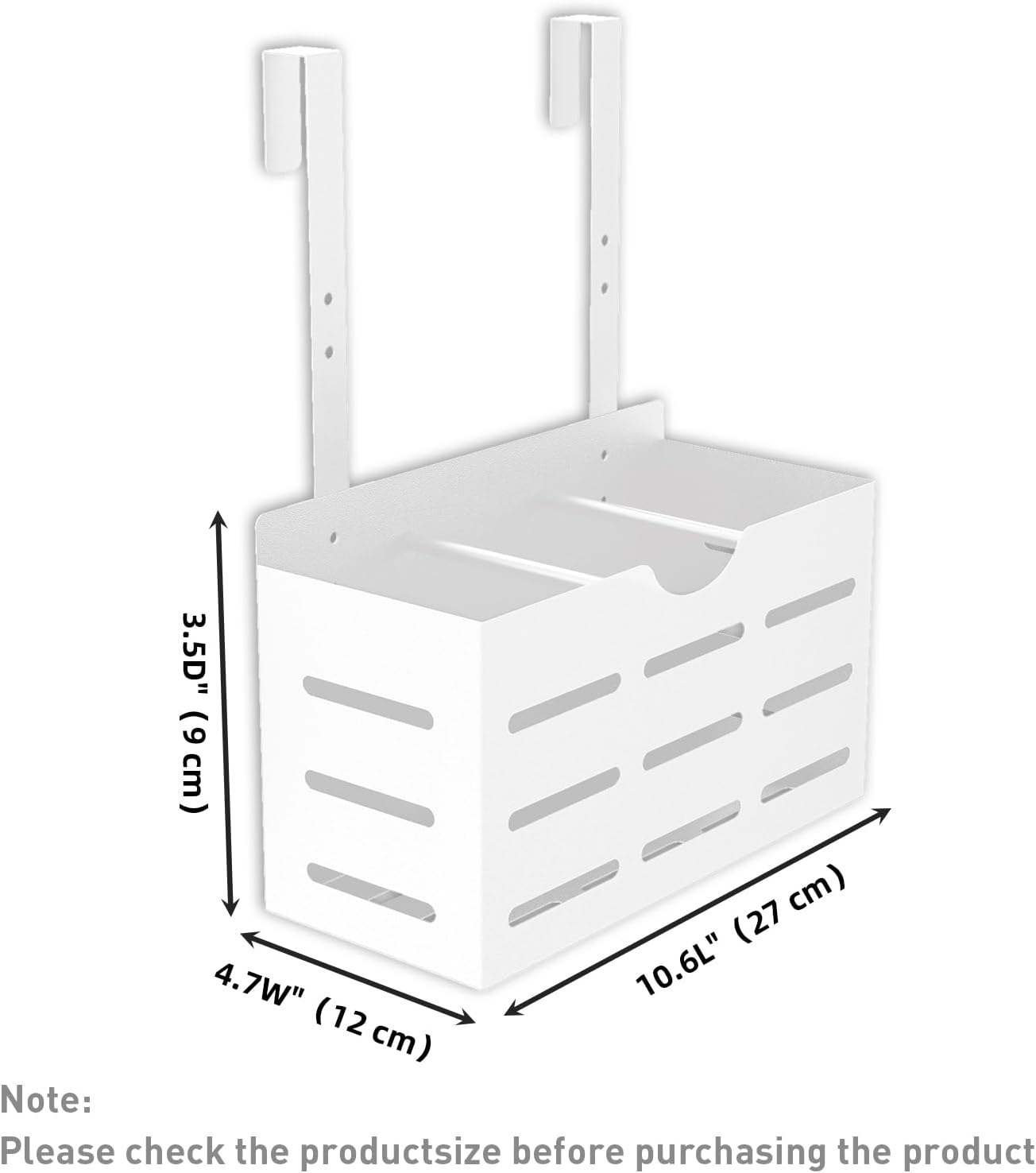 FLE Hair Tool Organizer, Hair Dryer Holder Cabinet Door, Blow Dryer Holder Over Cabinet Door Organizer and Storage for Curling(White) - Image 5