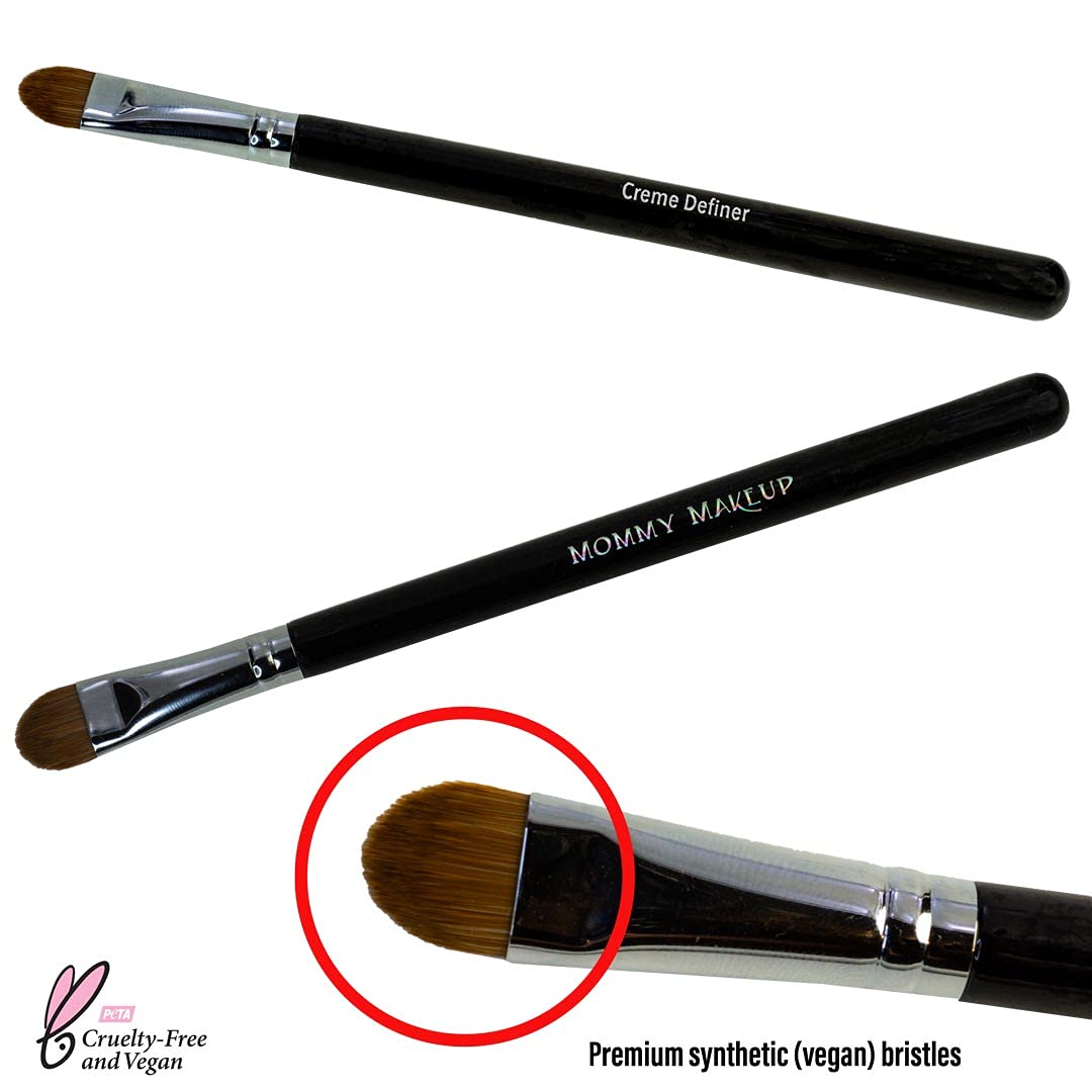 Creme Definer Eyeshadow Brush (1 Pc) Soft & Thick Premium Synthetic Vegan Bristles, Flat Cream Eye Shadow Brush for Makeup Artist-Quality Results, Cruelty-Free by Mommy Makeup - Image 3