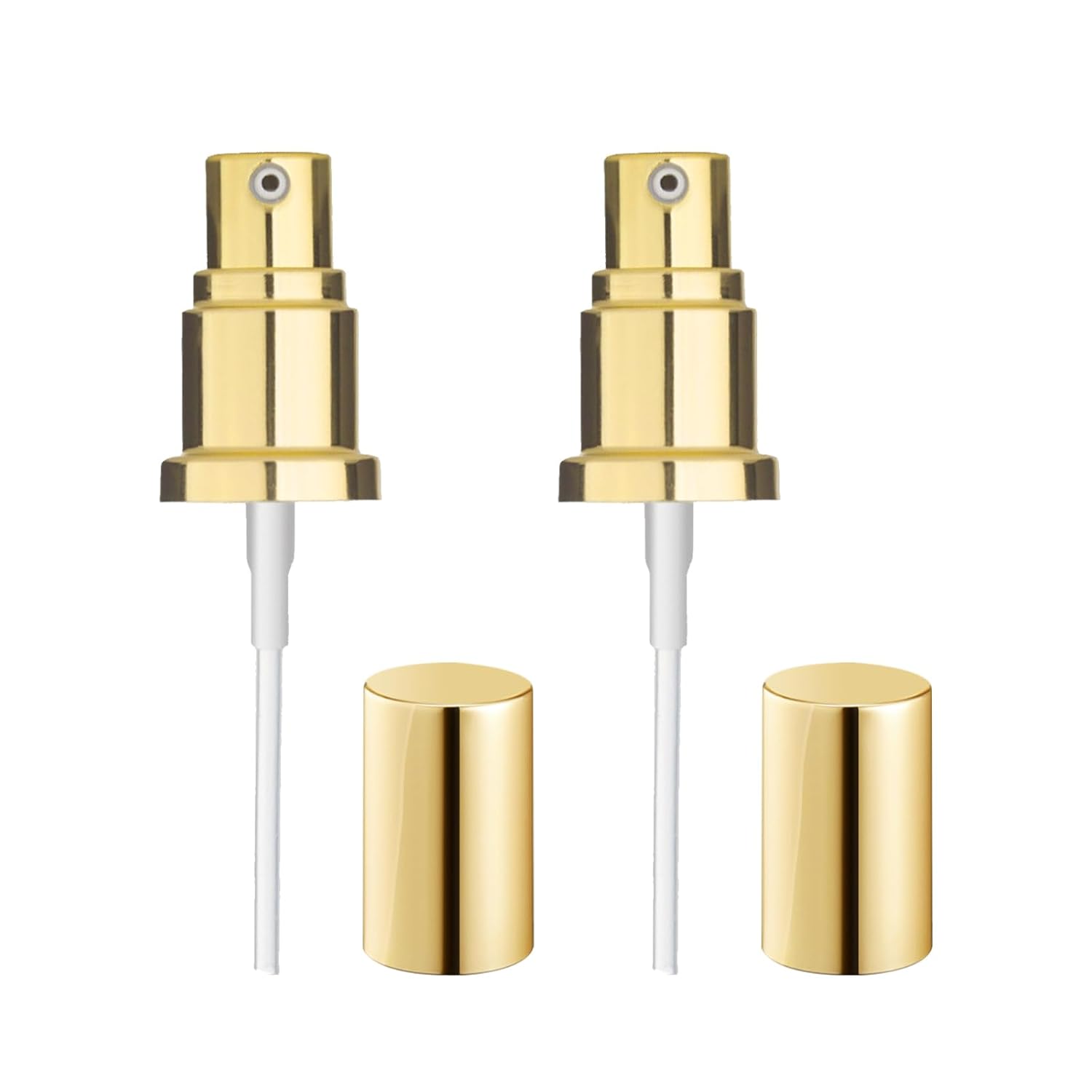 Chris.W 2 Pack Foundation Pump Dispenser Fit for Estee Lauder Double Wear Foundation, Maybelline Fit Me Liquid, Gold Lid - Image 2