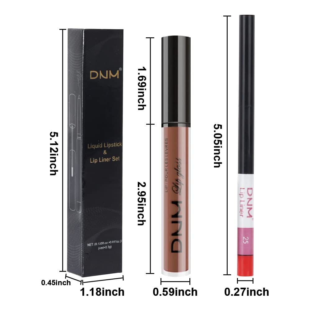 Evpct Medium Brown Beige Vegan Lipstick and Lip Liner Set 2Pcs Long Lasting Waterproof - Image 6