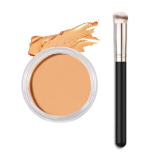 Kaely Cream Pot Concealer Full Coverage Makeup Set, Under Eye Brightener Color Correcting Concealer for Dark Circles, Waterproof Foundation Palette with Brush, Eye Ring Corrector de ojeras, 06
