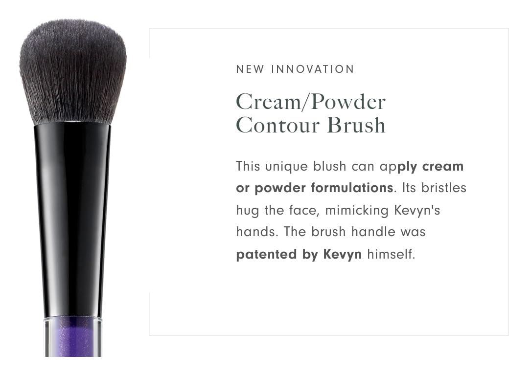 Kevyn Aucoin Cream & Powder Contour Brush: Use on cream & powder makeup formulas. Compact round brush head with tapered edges adapts to your face's natural curves for seamless sculpting and defining. - Image 2