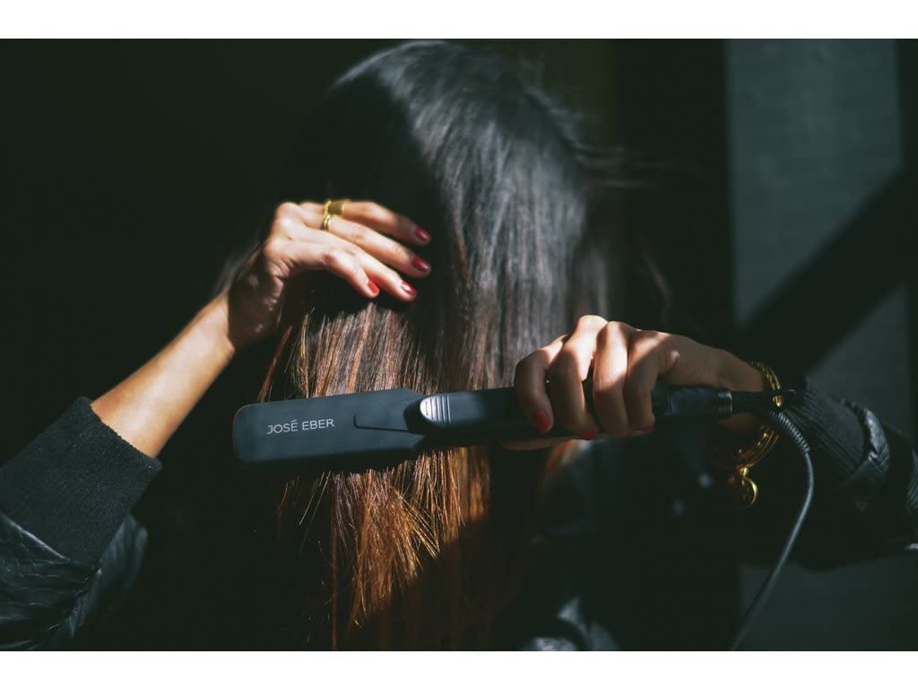 Jose Eber Wet & Dry Flat Iron Straightener Dual Voltage 110V-240V, Use on Wet or Dry Hair, Wide Floating Plates, Charcoal - Image 6