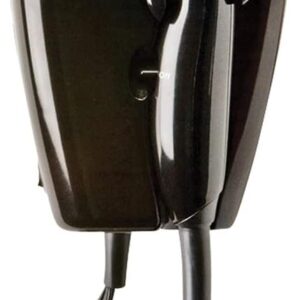 Jerdon Wall-Mount Hair Dryer - Black Hotel Style Hair Dryer with 32" Power Cord - JWM8CB