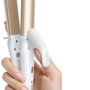 Europe Travel Curling Iron Mini: Dual Voltage Curling Iron for Traveling - Mini Travel Curling Irons 1 Inch with US Plug,Gold 450℉