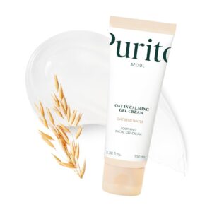 PURITO Oat In Calming Gel Cream, Oat Seed Water Hydration & Soothing, Lightweight, Non-Sticky FA Safe Moisturizer for Sensitive Skin, Non-Comedogenic, Fragrance-Free, Korean Skincare 3.38 fl.oz