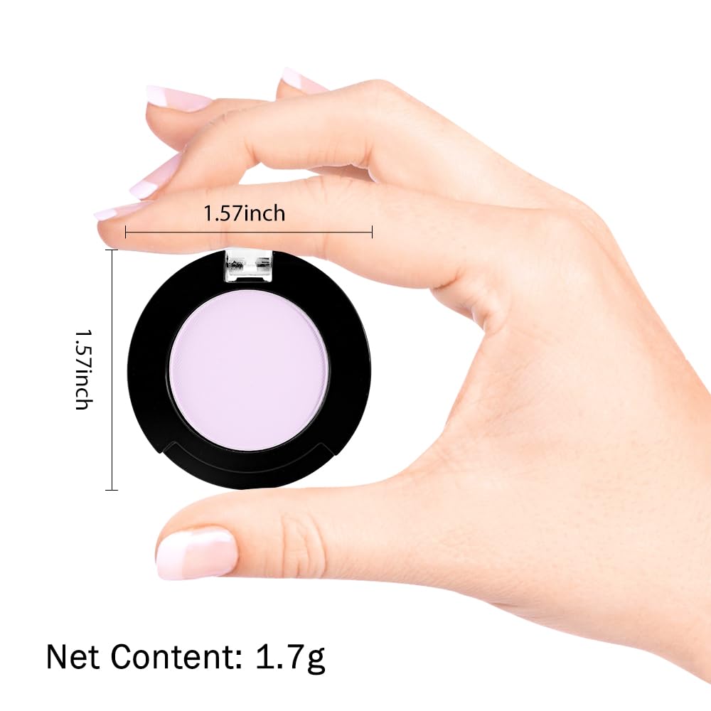 Monochrome Matte Eyeshadow Makeup Palette, Highly Pigmented Light Purple Eyeshadow Palette, Matte Pressed Powder Eye shadow Makeup, Single Vegan Eye Shadow, Daily Evening Women Girls Eyeshadow Gift12# - Image 6