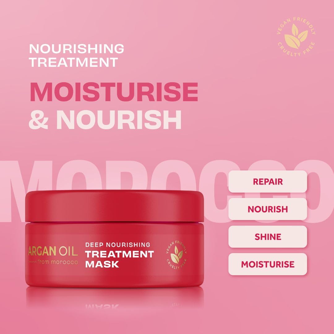 Lee Stafford Hydrating Hair Mask | Argan Oil Collection - Deep Conditioning Moroccan Treatment, Best for Dry, Damaged Hair to Restore and Repair Moisture & Shine, 5 Minute Leave-In, 6.7 Fl Oz - Image 2