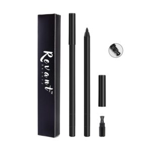 Revant Beauty Gel Eyeliner for Mature Women, Round Tip Design - Waterproof, Sweat and Smudge Resistant Precision Eyeliner for All Day Use (black)