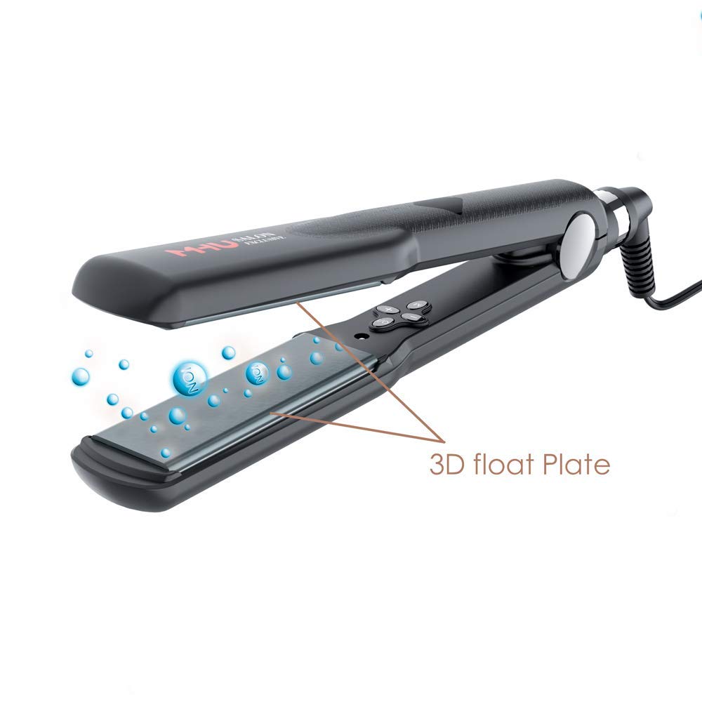 Professional Keratin Hair Straightener 1.25" Wide Flat Iron Hair Straightener Instant Heat Up Flat Iron 285℉-450℉, Dual Voltage, Auto Shut Off (Black) - Image 5
