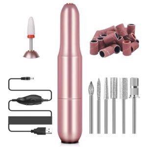 SAVILAND Electric Nail Drill: Rose Electric Nail File 20000RPM Efile Nail Drill Professional Manicure with 6PCS Nail Drill Bits Portable Nail File & Salon Use Manicure Pedicure